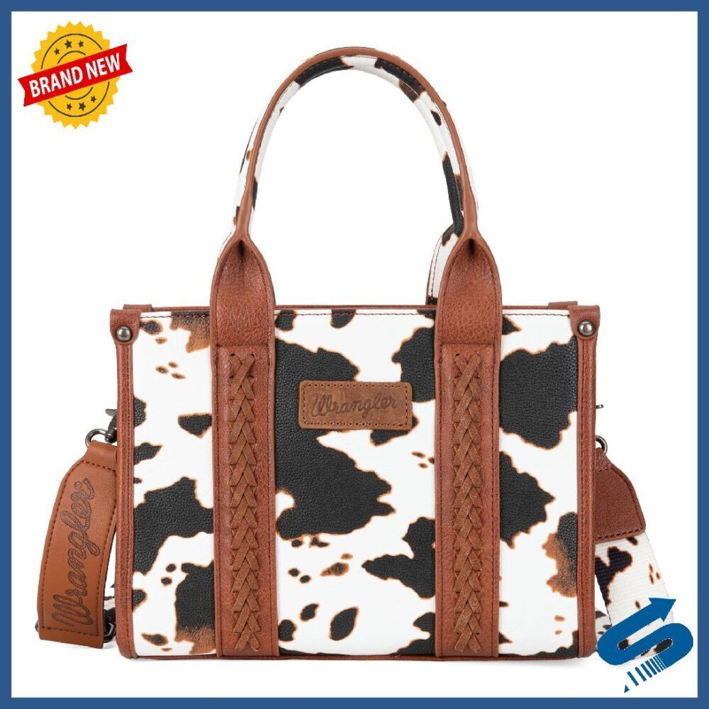 Structured Tote Bag with Guitar Strap, 2 Zip Pockets, Western Style